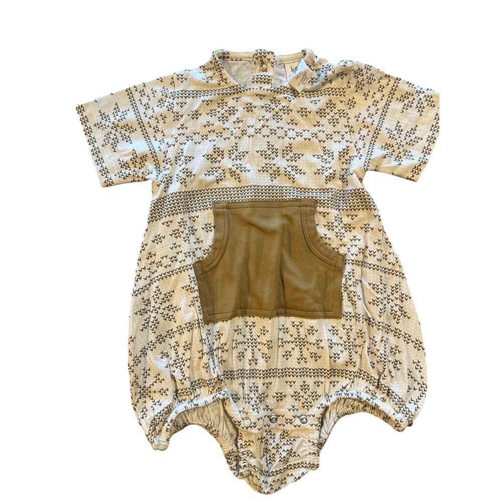 NEW Kate Quinn Nordic Snowflake Fair Isle Bubble Jumpsuit Bodysuit Fennel 3-6m